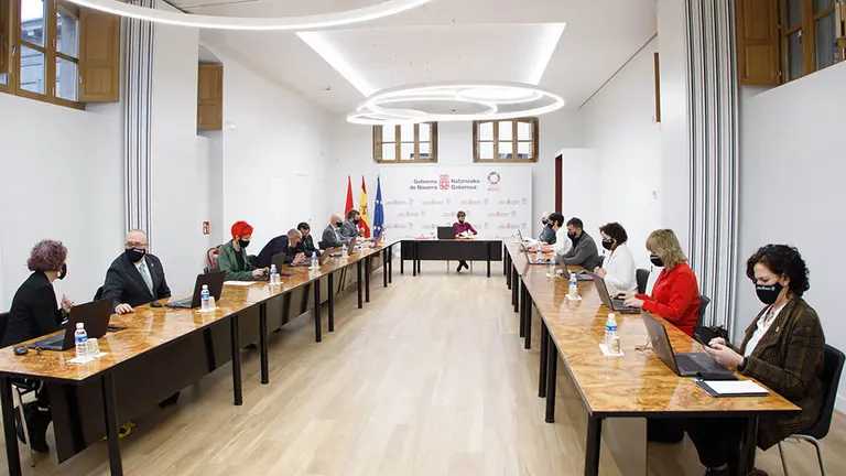 El nuevo consejero Mikel Irujo participa en su primera sesión de Gobierno presidida por la presidenta María Chivite. GOBIERNO NAVARRA (13)