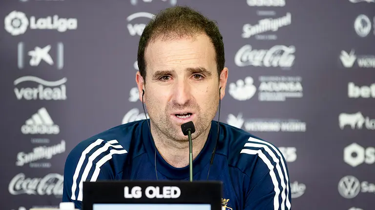 Arrasate en rueda de prensa en Tajonar. CA Osasuna.