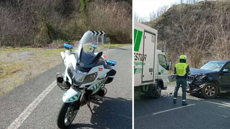 Colisión frontal de dos vehículos en el término municipal de Echalar. GUARDIA CIVIL
