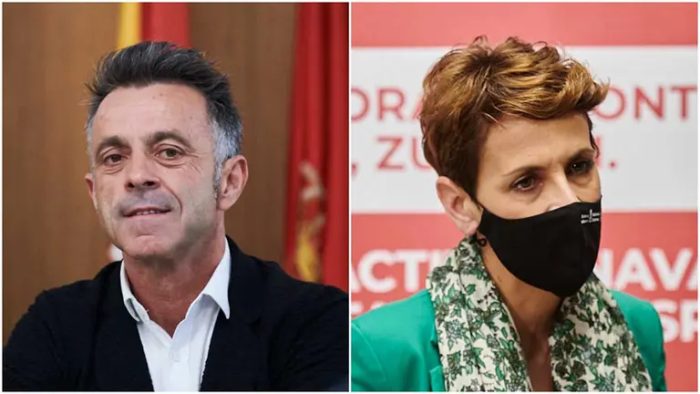 El exalcalde de Egüés, Alfonso Etxeberría (Geroa Bai) y la actual presidenta del Gobierno, María Chivite.