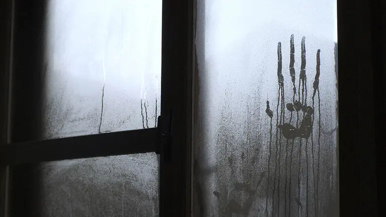 La huella de una mano en el cristal de una ventana. ARCHIVO