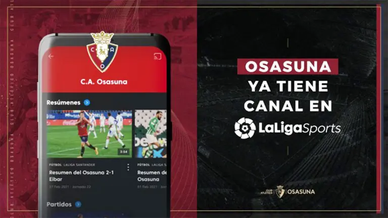 Imagen del nuevo canal de Osasuna en LaligaSports TV.