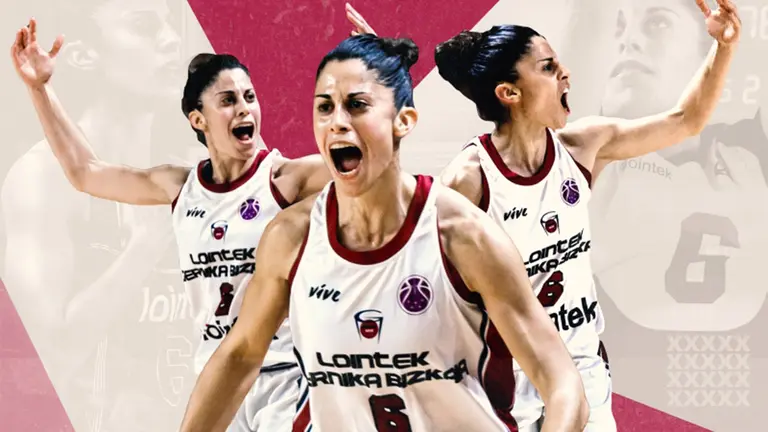 Foto montaje de la navarra Naiara Diez con la camiseta del equipo vasco. Gernika.