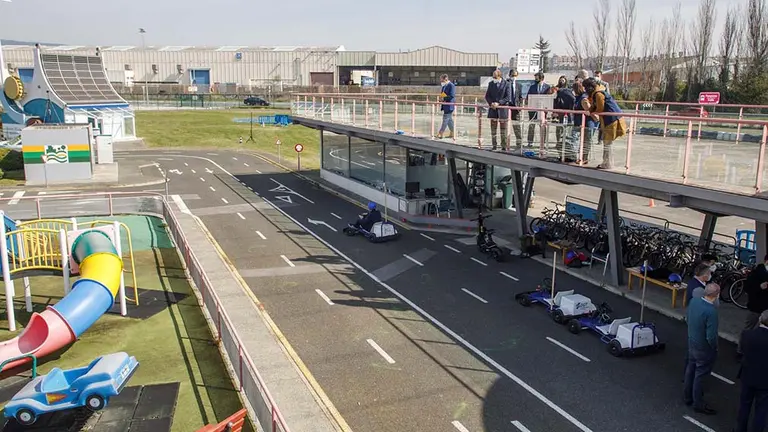 Los karts monitorizados en el Parque Polo. GOBIERNO DE NAVARRA