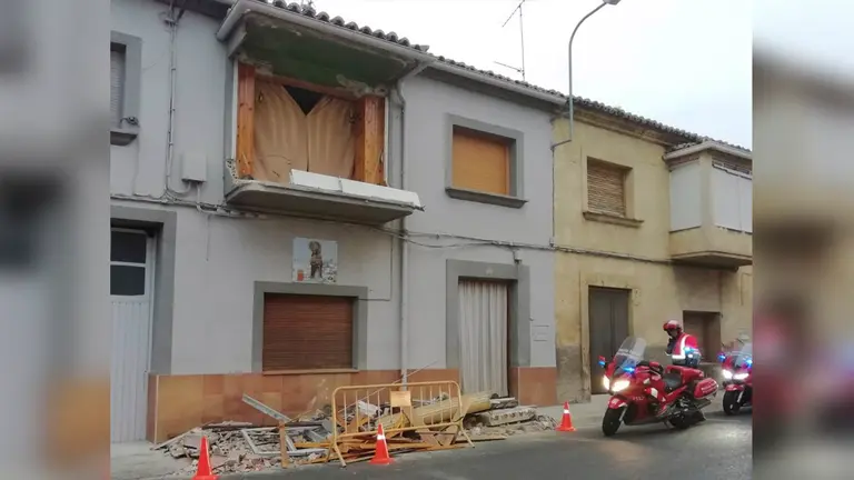 Imagen del balcón en Ablitas. POLICÍA FORAL
