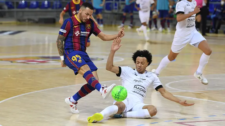 Partido entre el FC Barcelona y Osasuna Xota en el Palau Blaugrana. @FCBfutbolsala