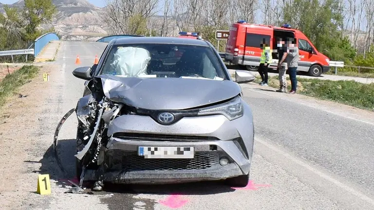 Accidente de tráfico en Buñuel con dos menores atropelladas. POLICÍA FORAL