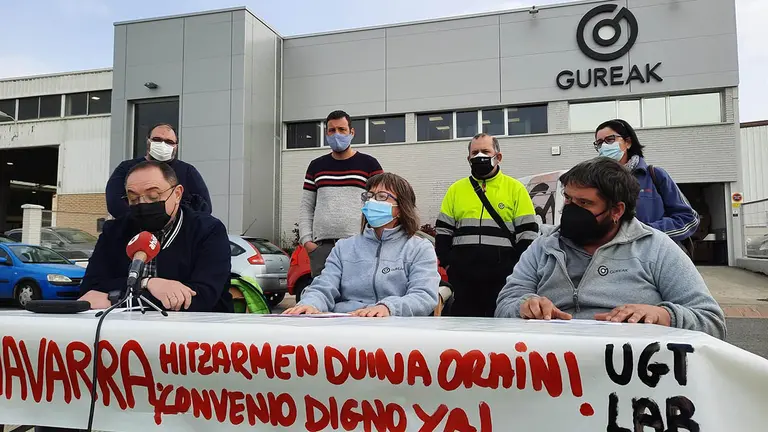 Rueda de prensa del comité de Gureak Navarra - LAB