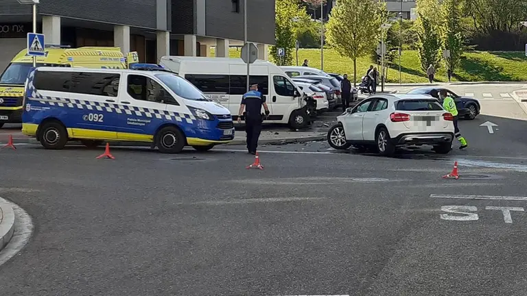 Imagen del accidente ocurrido en Ripagaina. POLICÍA MUNICIPAL DE PAMPLONA