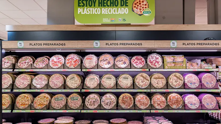 Lineal pizzas refrigeradas envase reciclado. MERCADONA