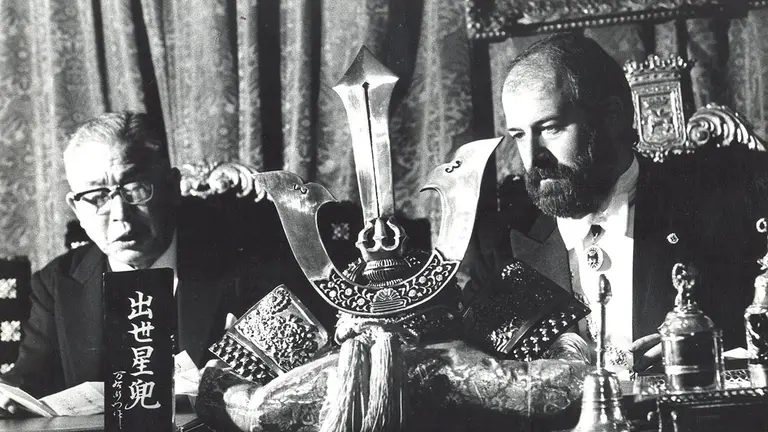 Imagen del 19 de febrero de 1980 cando Pamplona y Yamaguchi se hermanaron. JOSÉ LUIS ZUÑIGA (AYUNTAMIENTO DE PAMPLONA)