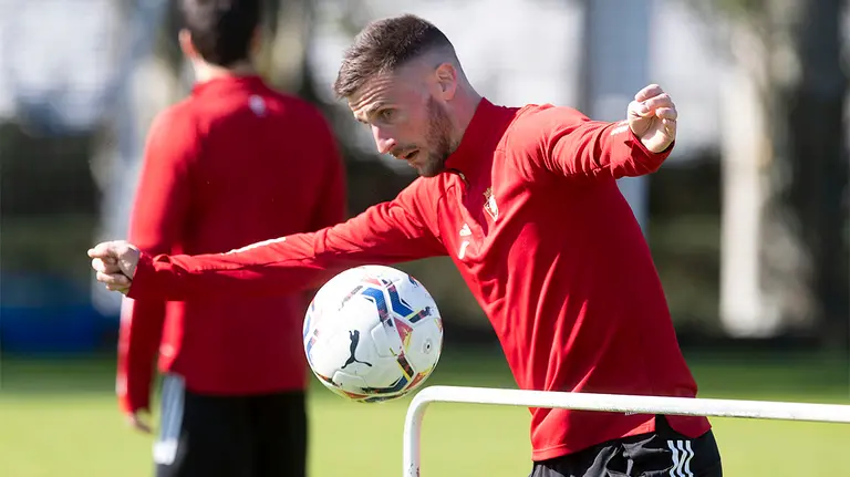 Entrenamiento de Osasuna en Tajonar con Oier Sanjurjo. CA Osasuna.