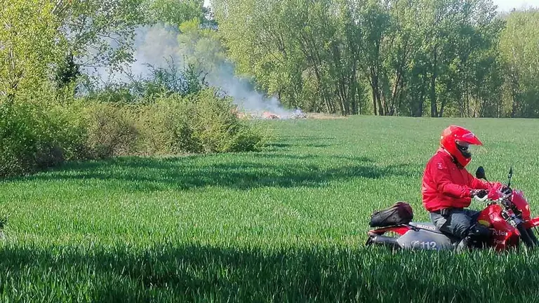 Imagen de una quema no autorizada. POLICÍA FORAL