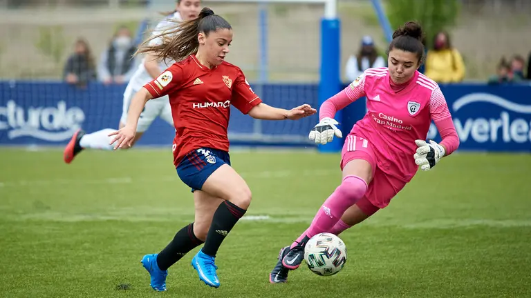 Partido entre Osasuna Femenino – Madrid CFF jugado en las instalaciones de Tajonar. MIGUEL OSÉS