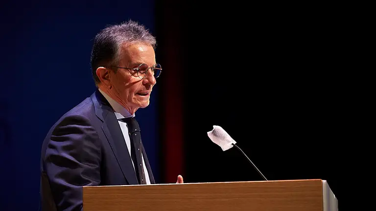 Acto de entrega del Premio Empresario del Año 2020 al corellano Antonio Catalán, de la cadena hotelera AC en el Museo Universidad de Navarra. PABLO LASAOSA