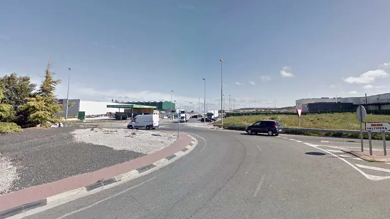 Vista de los accesos al polígono de Cadreita. GOOGLE MAPS.