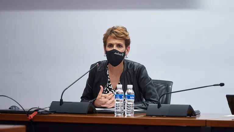 Comisión de Régimen Foral del Parlamento de Navarra. Comparecencia para que la presidenta del Gobierno foral, María Chivite, explique el destino de los fondos procedentes del REACT UE. MIGUEL OSÉS