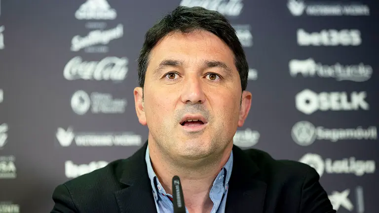 Braulio Vázquez en rueda de prensa. CA Osasuna.