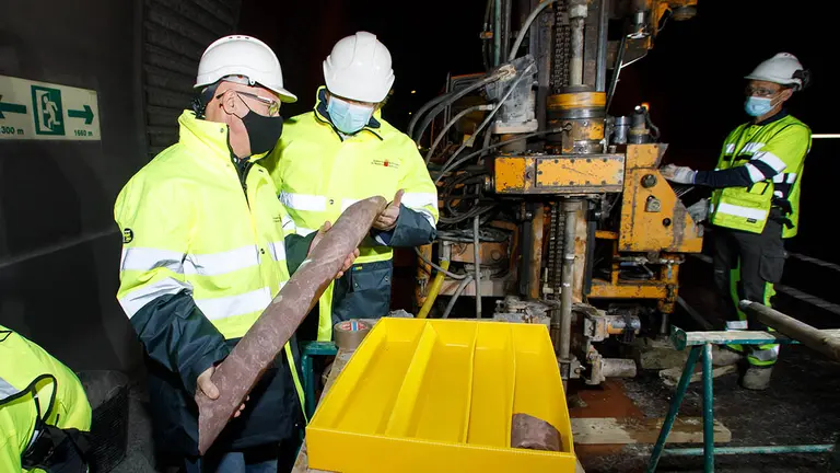 Obras Públicas sondea el subsuelo del túnel de Belate para determinar la resistencia de rocas con más de 250 millones de años de antigüedad. GOBIERNO DE NAVARRA