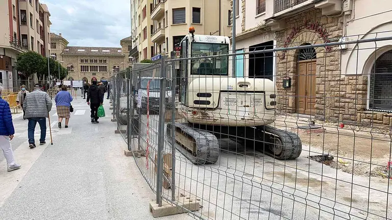 Obras de peatonalización en el centro de Estella. Navarra.com