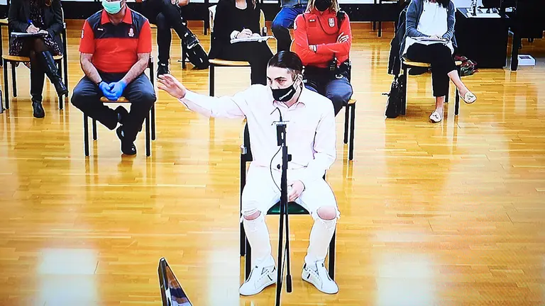 Emilio Jimenez Jimenez durante su declaración en el segundo día de juicio del caso Cáseda, donde fueron asesinadas tres personas por tiros de escopeta en septiembre de 2018. PABLO LASAOSAPABLO LASAOSA