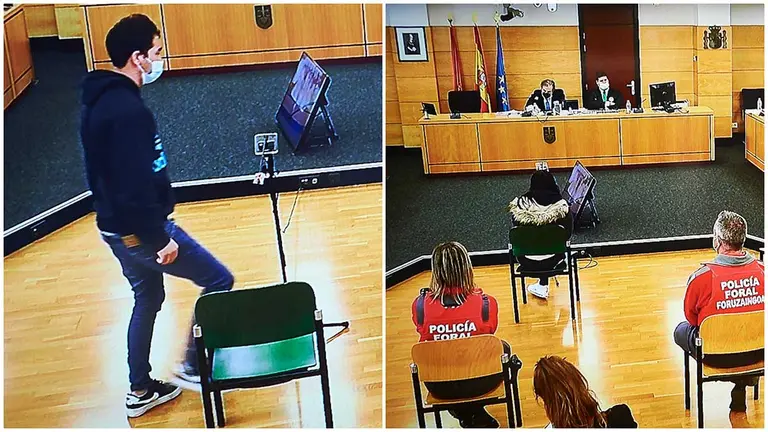 Julio y Amparo ha declarado este martes en la Audiencia de Navarra sobre el triple crimen de Cáseda. LASAOSA