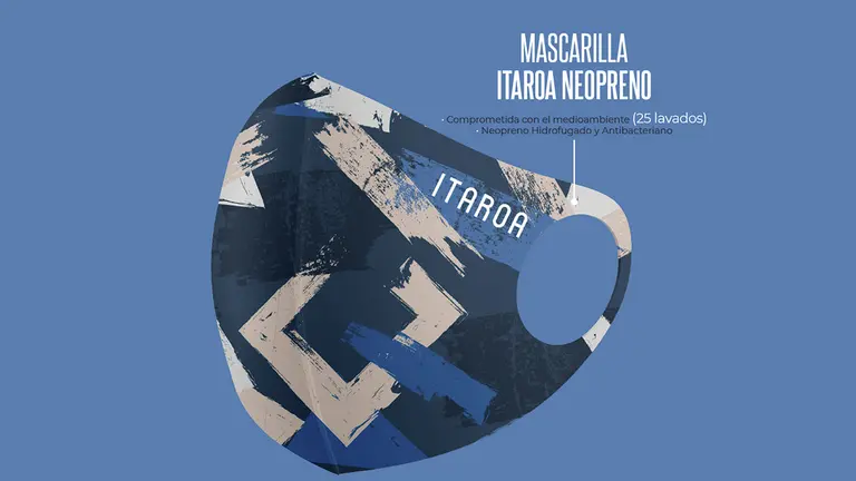Mascarilla de neopreno que repartirá gratis el centro comercial ITAROA. CEDIDA
