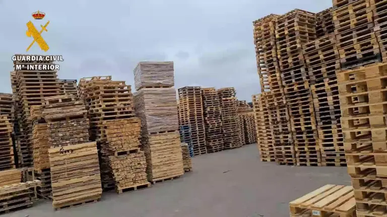 Palets robados y recuperados en Tudela. GUARDIA CIVIL