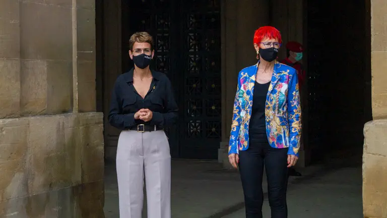  La presidenta de Navarra, María Chivite, y la presidenta de La Rioja, Concepción Andreu, firman un convenio de colaboración en materia sanitaria en el Palacio de Navarra. MEGAN WALLS