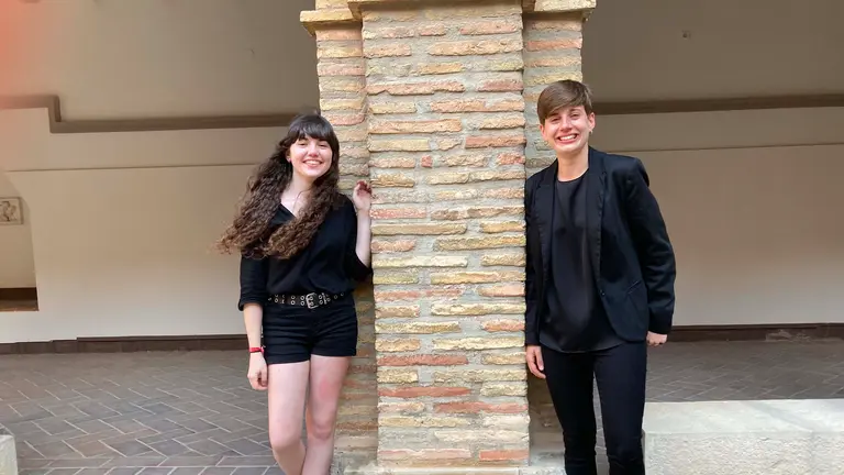 Erika Mensat y Paula Adrián, ganadoras de los premios Fernando Remacha. AYUNTAMIENTO DE TUDELA