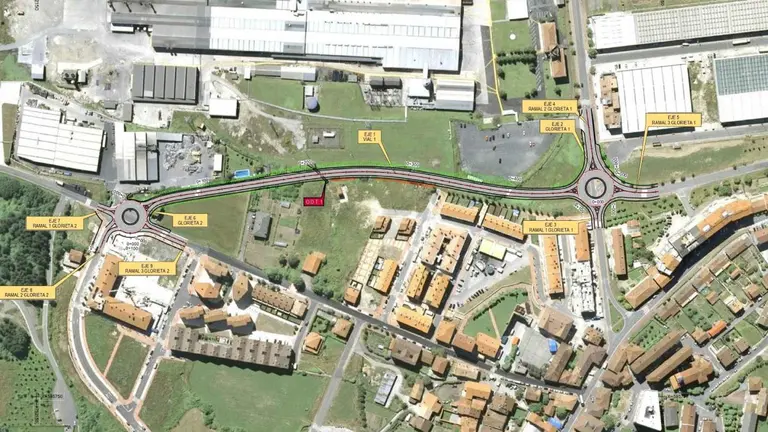 Mapa con el proyecto de la nueva variante de Irurzun. GOBIERNO DE NAVARRA