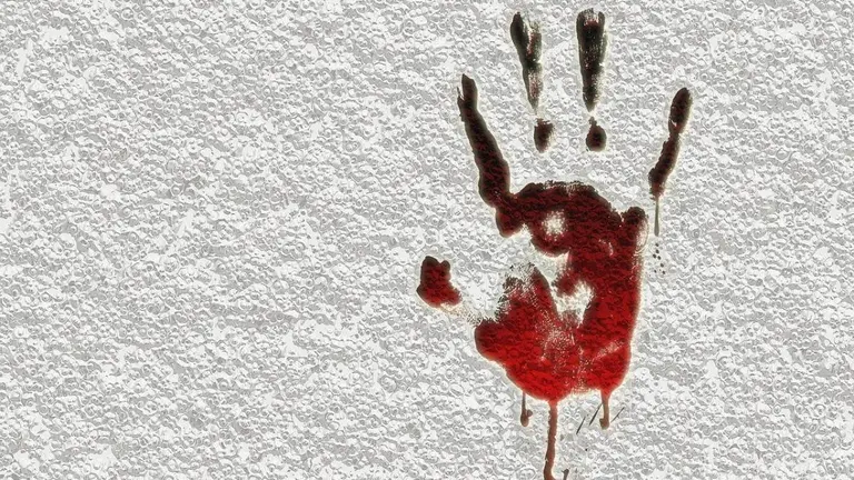 Una huella de sangre sobre una pared. ARCHIVO