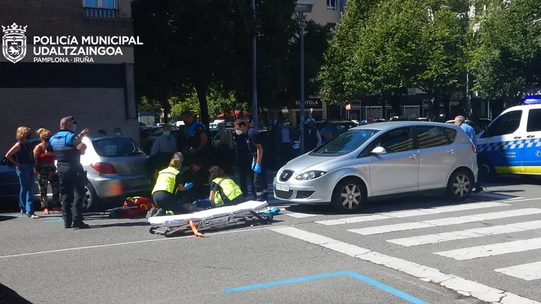 Atropello grave ocurrido en la calle Monasterio de la Oliva, en el barrio de San Juan. CEDIDA