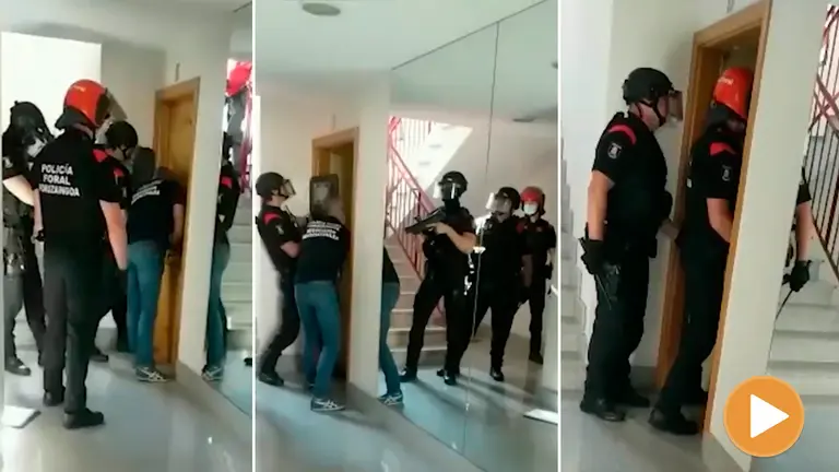 El Grupo de Intervenci&oacute;n Especial y el negociador de Polic&iacute;a Foral intervienen en una atrincheramiento en No&aacute;in POLIC&Iacute;A FORAL