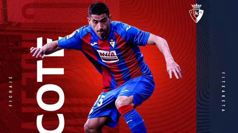 Osasuna anuncia la contratación del futbolista Cote. C.A.OSASUNA