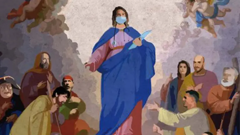 La lámina de LKN en honor a María Zandio, directora asistencial del CHN fallecida en un accidente de tráfico y pieza clave de la lucha contra el Covid en Navarra. ELEKAENE.COM