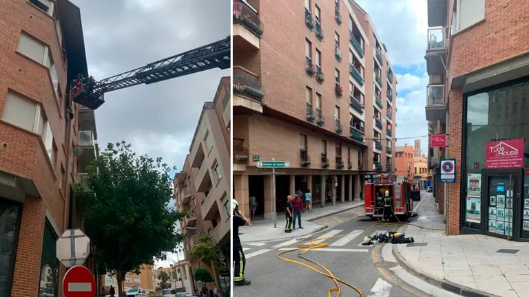 Una matrimonio hospitalizado en Tudela tras un incendio en la vivienda POLICÍA MUNICIPAL DE TUDELA