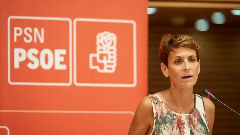La secretaria general del PSN, María Chivite, interviene en el Comité Regional del partido. MIGUEL OSÉS