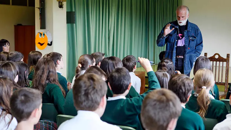 Un encuentro de 'Vamos a leer' celebrado en un colegio de Pamplona. AYUNTAMIENTO DE PAMPLONA