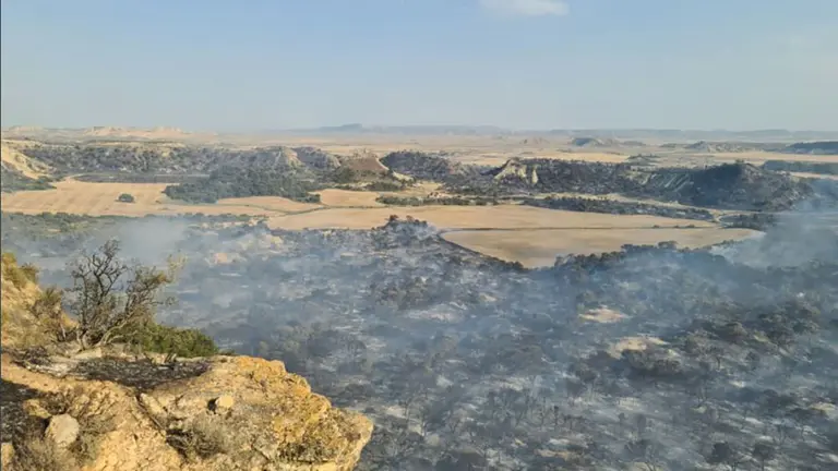 Incendio ocurrido en 2021 en Bardenas Reales. ARCHIVO