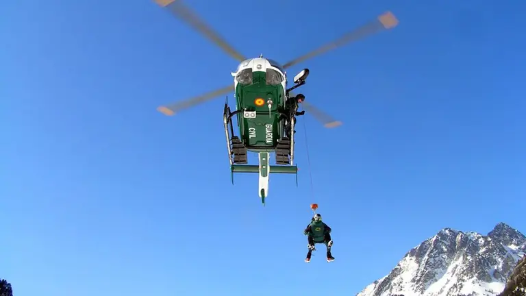 Una intervención anterior del Grupo de Rescate e Intervención en Montaña de Jaca y Roncal. CEDIDA