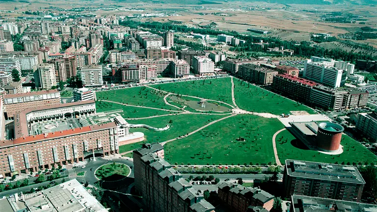 Imagen aérea del parque de Yamaguchi, en Pamplona. AYUNTAMIENTO DE PAMPLONA