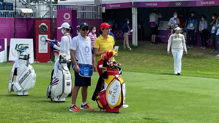 La golfista pamplonesa Carlota Ciganda durante su primer día de competición en los JJOO de Tokio RFEGOLF