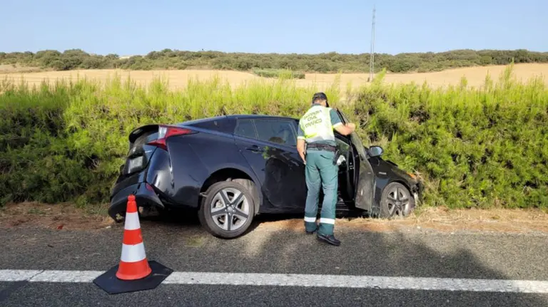 Accidente en la AP-15 donde una mujer ha resultado herida GUARDIA CIVIL