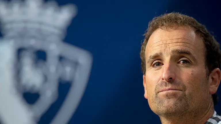 Rueda de prensa de Jagoba Arrasate en El Sadar. OSASUNA