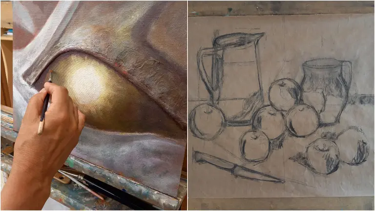 Algunas de las obras e arte de la escuela. AYUNTAMIENTO DE PAMPLONA