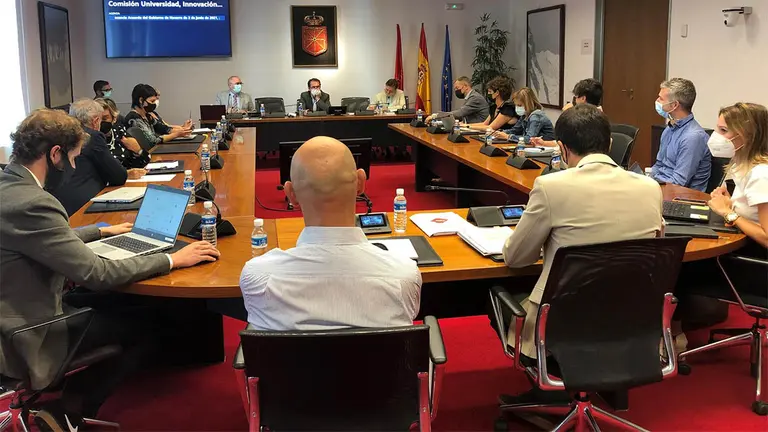 Cigudosa en la Comisión de Universidad, Innovación y Transformación Digital del Parlamento de Navarra. GOBIERNO DE NAVARRA