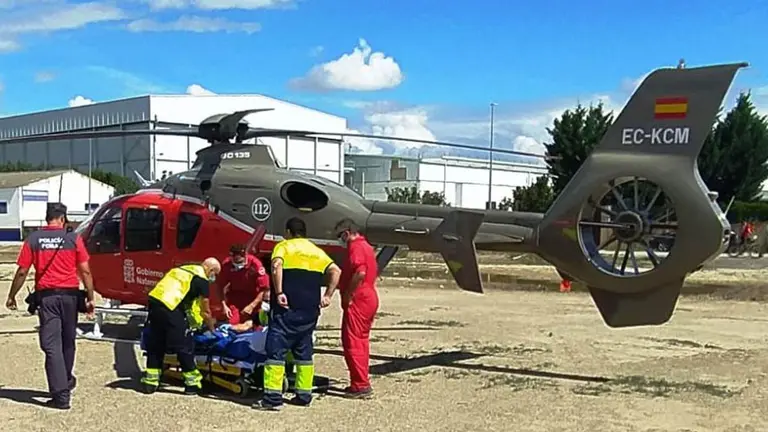 Herido un trabajador en un accidente laboral en Marcilla POLIC&Iacute;A FORAL