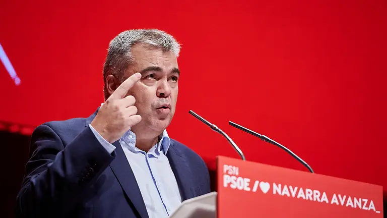 Acto de homenaje a los alcaldes y portavoces del PSN por su gestión municipal durante la pandemia en la que han intervenido María Chivite y Santos Cerdán. PABLO LASAOSA