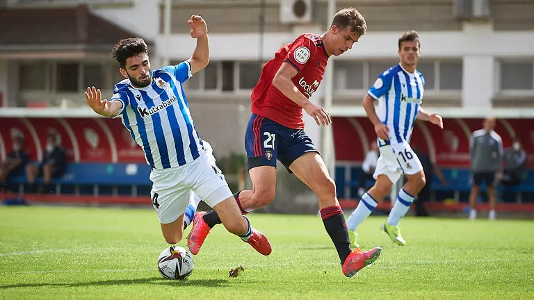 Osasuna Promesas se enfrentó a la Real Sociedad C en Tajonar. PABLO LASAOSA.